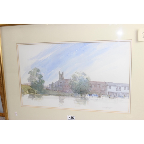 446A - Terry McKivragan (1929 - 2012), watercolour of Henley in gilt frame