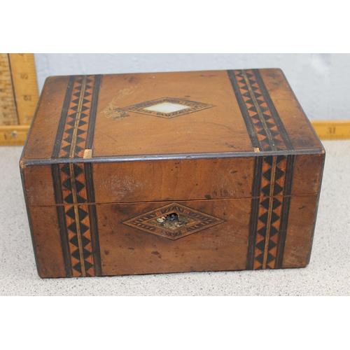 278A - 3 antique and vintage wooden boxes to inc a cigar box