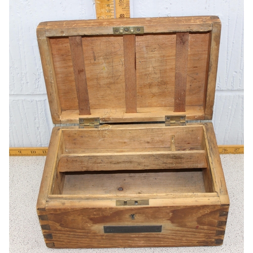 278A - 3 antique and vintage wooden boxes to inc a cigar box