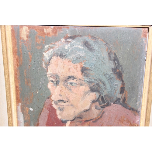 413A - Derek Hill (attributed to) Irish 1916-2000, a mid 20th century oil on board of a pensive male, initi... 