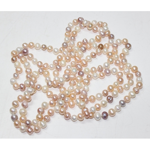 1226A - 2 faux pearl necklaces, one with silver clasp and an amethyst cut glass bead necklace with 9ct gold ... 