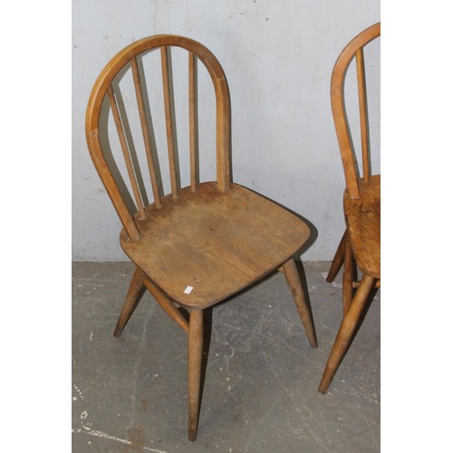 25 - A vintage blonde Ercol hoop back dining chair and 2 similar style but not Ercol (3)