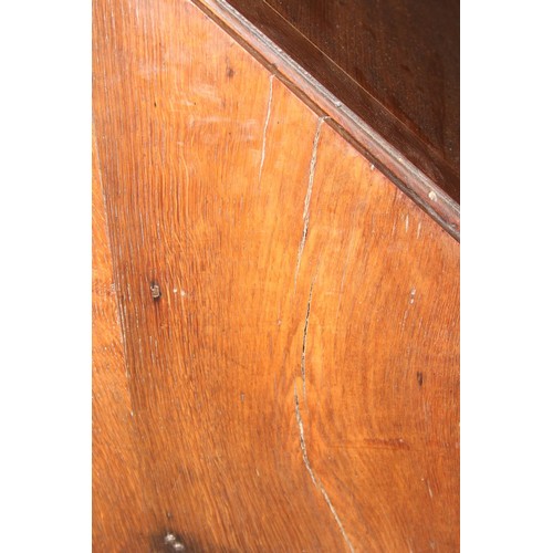 28 - An antique oak bureau, 2/3 drawers with brass fittings