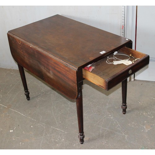 30 - Antique mahogany drop leaf Pembroke table