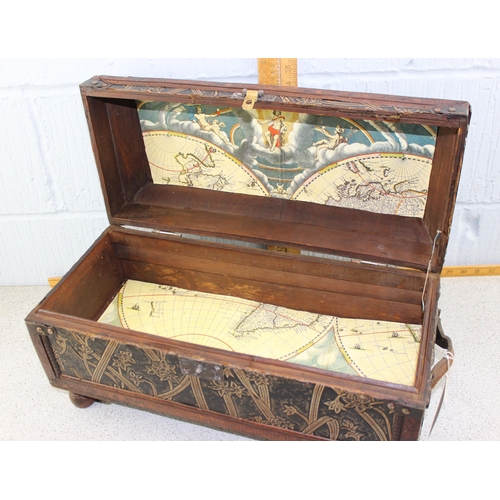 273 - Vintage style wooden and leather casket