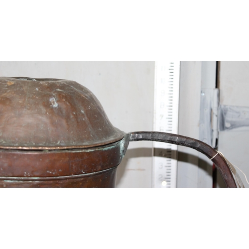 320 - An extremely large Islamic copper distillation pot with ironwork mountings, likely 19th century or e... 