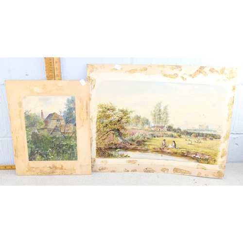 403 - Qty of assorted pictures to inc antique watercolours