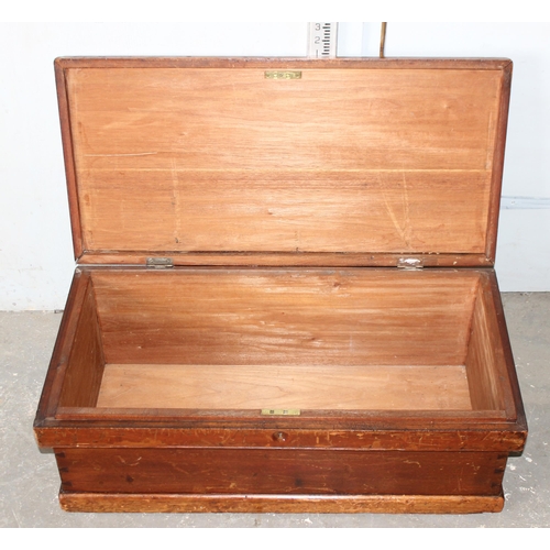 43 - A vintage wooden tool box, believed to be Mahogany