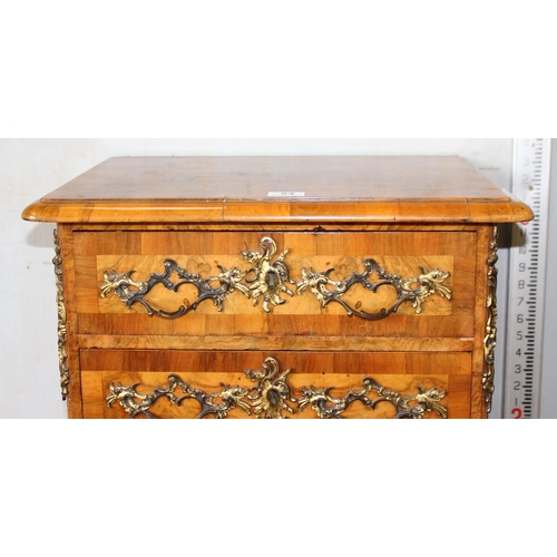 54 - A French Louis XV style 5 drawer chest of drawers with decorative gilt metal (probably Ormalu) mount... 