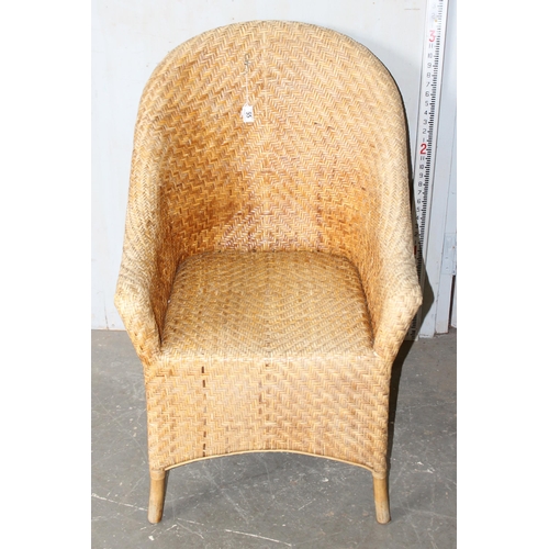 55 - Vintage Bergere or Rattan and bamboo framed conservatory lounge chair