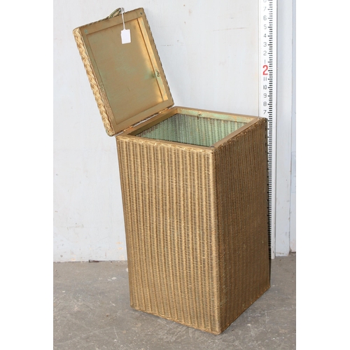 56 - Vintage Lloyd Loom laundry basket with label