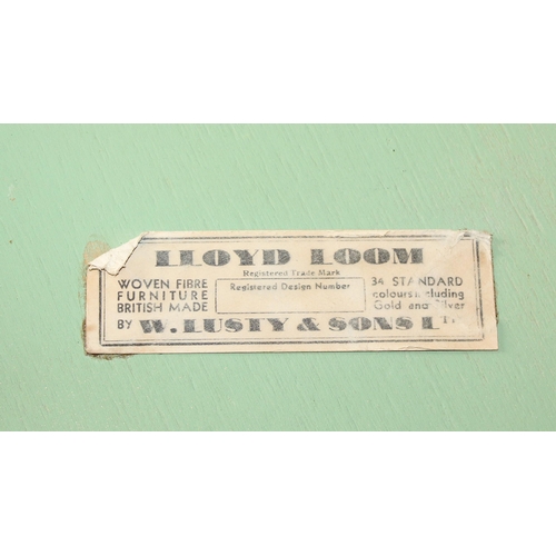 56 - Vintage Lloyd Loom laundry basket with label