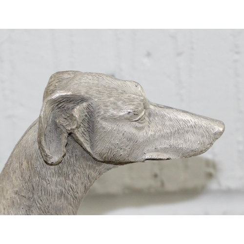 1648A - A silvered greyhound statue