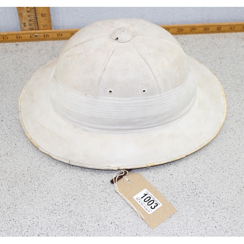 1003 - A vintage Comfortease Royal Letters Patent Pith Helmet, likely military issue, c.1930's