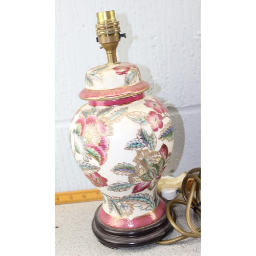 238 - 3 Oriental designed porcelain table lamps