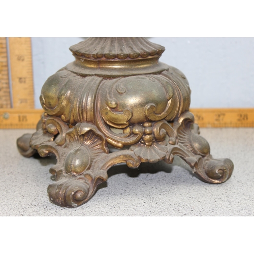 239 - A large vintage gilt brass lamps