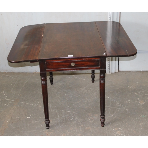 30 - Antique mahogany drop leaf Pembroke table