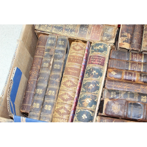 554 - A large qty of assorted leather bound books, mainly 19th century