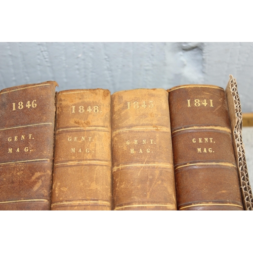 555 - A large qty of assorted antique books, mainly 19th century leather bound