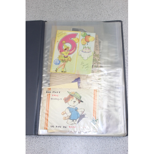 561 - Folder of ephemera, mainly vintage birthday cards etc etc