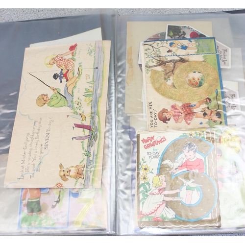 561 - Folder of ephemera, mainly vintage birthday cards etc etc