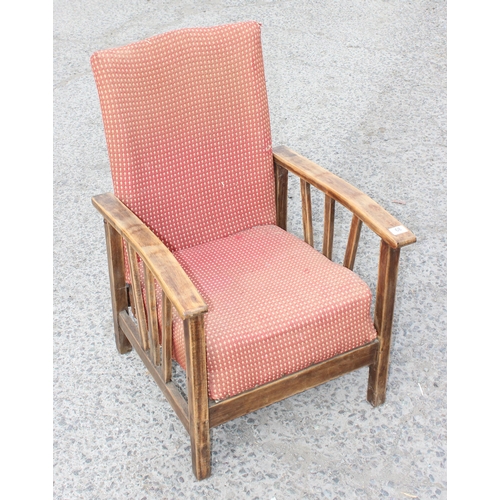 68 - An Art Deco period reclining armchair