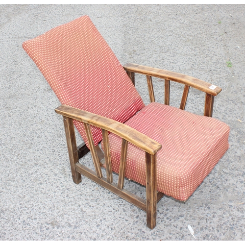 68 - An Art Deco period reclining armchair