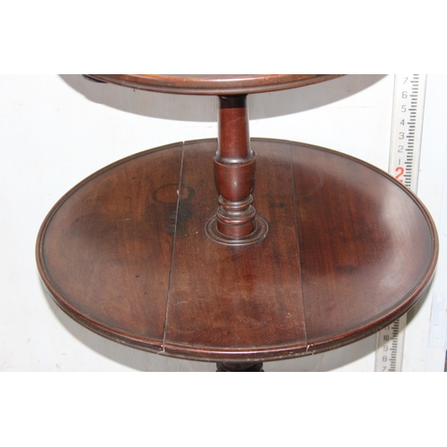 78 - An unusual 2 tier dumb waiter type table with drop flaps