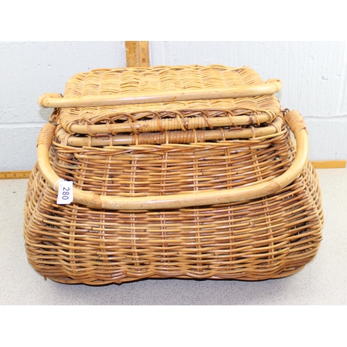 280 - A large wicker basket of unusual form