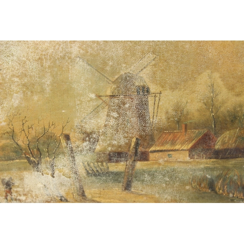 415 - Dutch School (19th Century) Oil on Canvas depicting a winter scene ,seemingly unsigned and likely 19... 