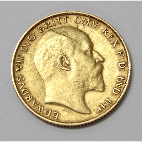 1301 - Edward VII 1903 gold half sovereign coin