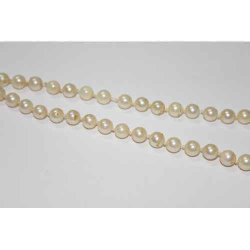 1224 - Mikimoto cultured pearl necklace and bracelet both with 9ct clasps and paperwork