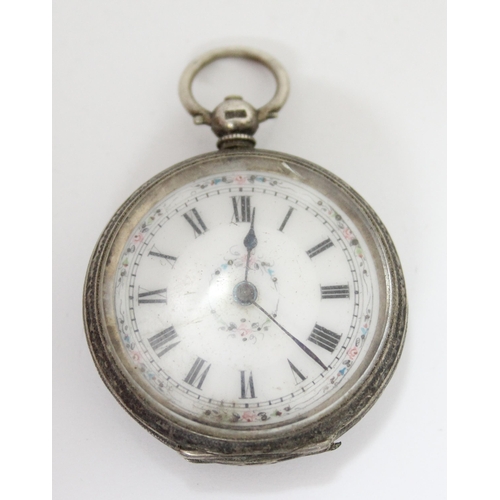 1405 - 2 ladies silver fob or pocket watches, both Birmingham 1896 makers J.T and L.C