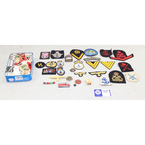 1014 - Qty of assorted military related patches and badges, mainly Royal Navy related etc etc