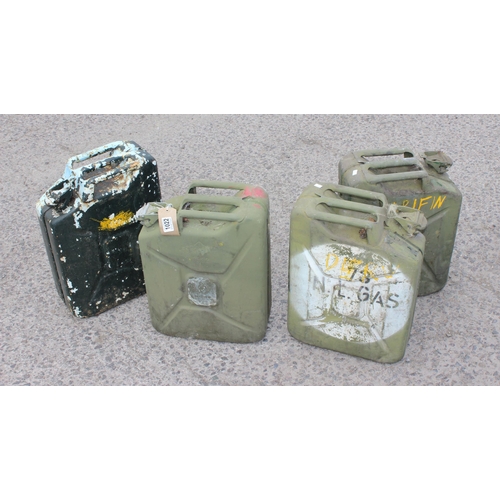 1022 - 4 post WW2 period military jerry cans