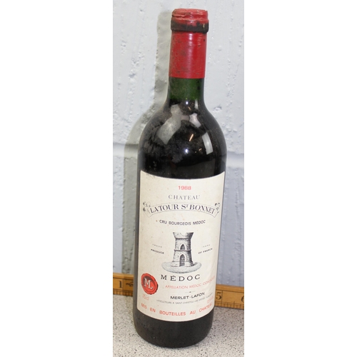 1614 - 9 bottles of 1988 Chateau Latour St Bonnet Medoc red wine, 75cl bottles