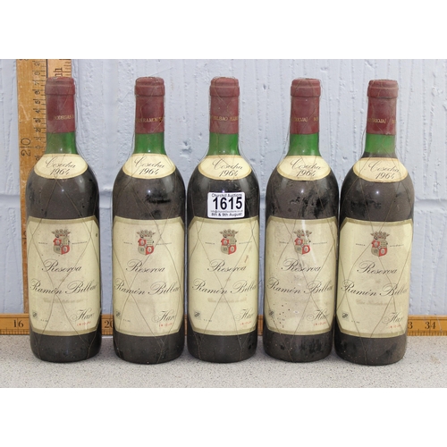 1615 - 5 bottles of 1964 Ramón Bilbao, La Rioja Reserva, red wine