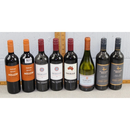 1617 - 8 bottles of assorted wine, 7 red, 1 white