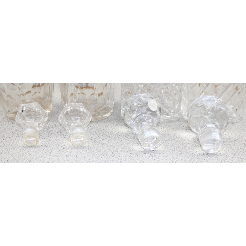 1753 - 4 cut glass decanters, 2 scotch and 2 antique