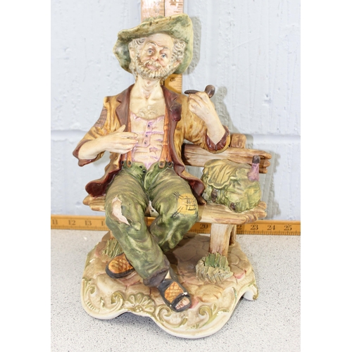 1755 - A large vintage Capodimonte pottery figure, Leonardo figures etc (6)