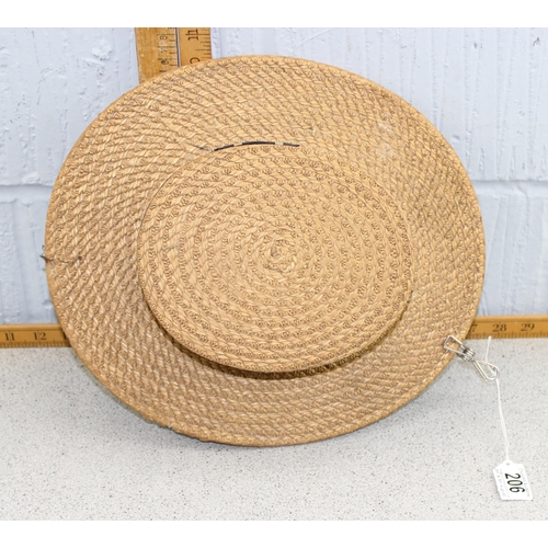 206 - Vintage straw boater hat