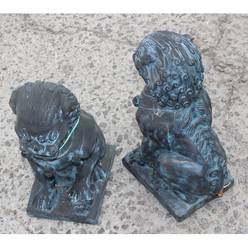 349 - 2 garden ornaments, Dogs of Fo