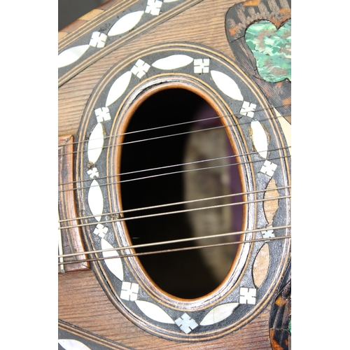 662 - Antique 8 string Mandolin by Francesco Salamone of Napoli with butterfly inlay, in case