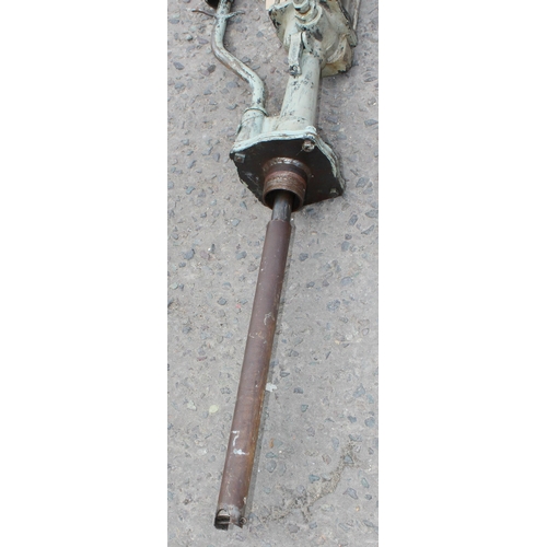 765 - Vintage oil barrel pump with glass reservoir