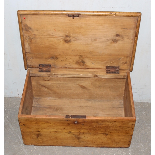 110 - An antique small pine box or coffer