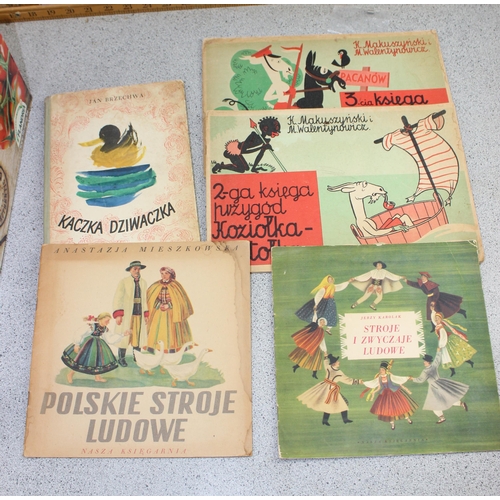 1526 - 8 mid-20th century Polish costume dolls to inc Koziowek Matowek, Polish children's books etc etc