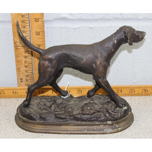 1642 - After Pierre Jules Mene (French, 1810-1871), bronze figure of a gundog