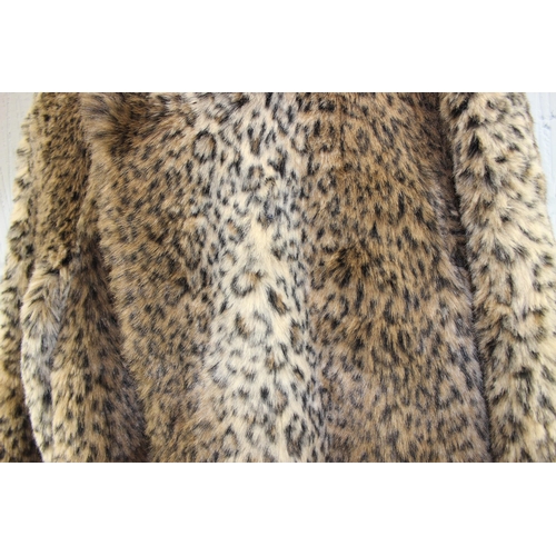 218 - A faux fur coat, Snow Leopard type finish, Debenhams