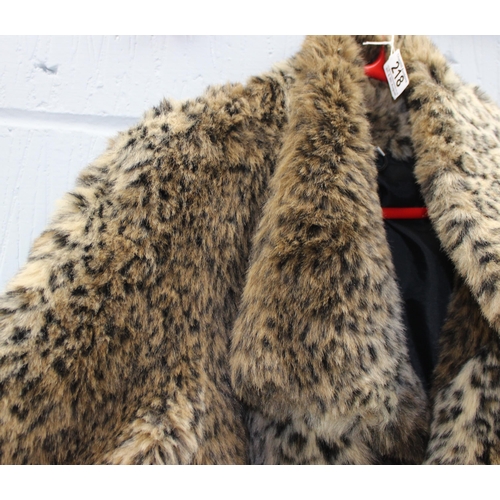 218 - A faux fur coat, Snow Leopard type finish, Debenhams