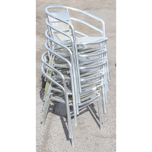 359 - A set of 6 aluminium bistro chairs